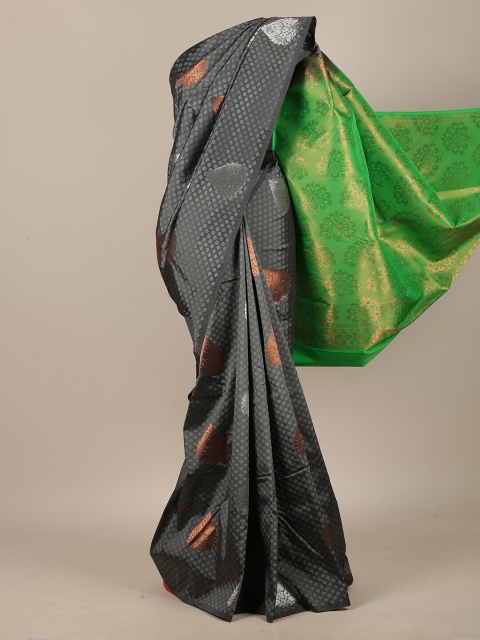 

Pothys Grey & Green Woven Design Art Silk Saree