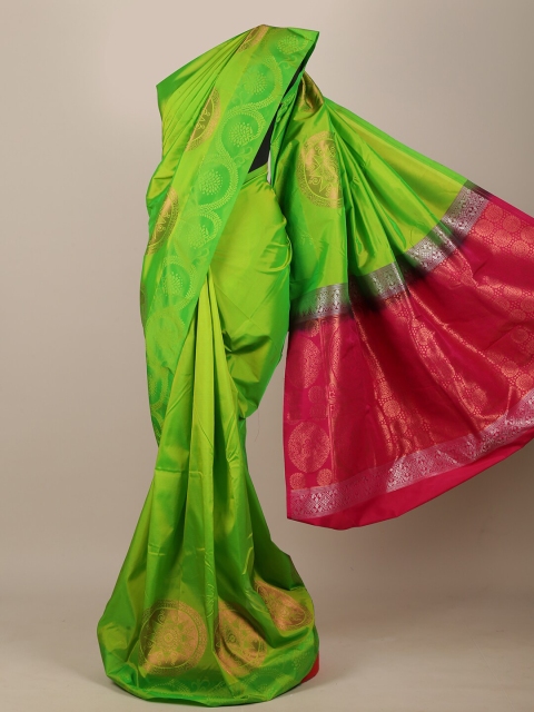 

Pothys Green & Pink Woven Design Art Silk Saree