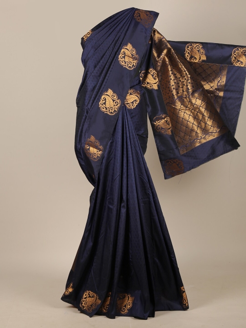 

Pothys Blue & Gold-Toned Woven Design Art Silk Saree