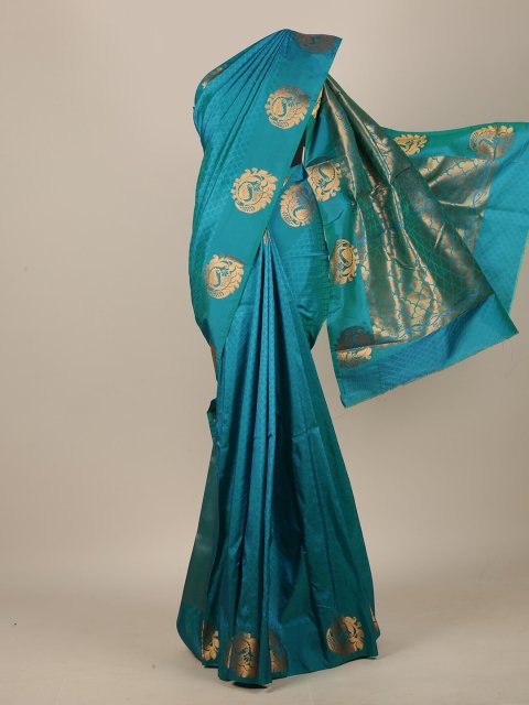 

Pothys Blue & Gold-Toned Woven Design Art Silk Saree
