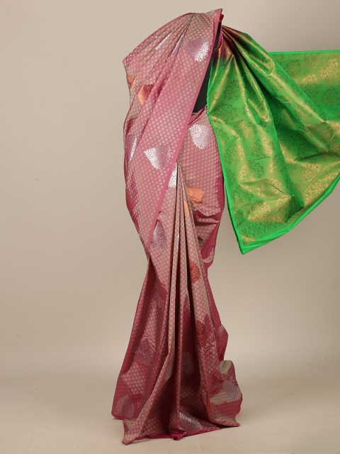 

Pothys Pink & Green Woven Design Art Silk Saree
