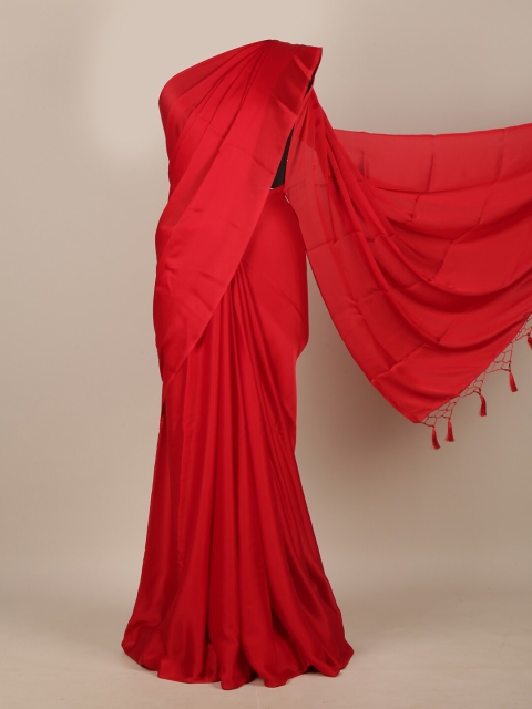 

Pothys Red Satin Saree