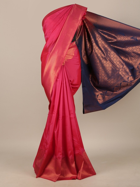 

Pothys Pink & Blue Zari Art Silk Saree
