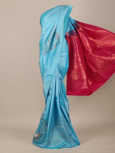 

Pothys Blue & Red Art Silk Saree