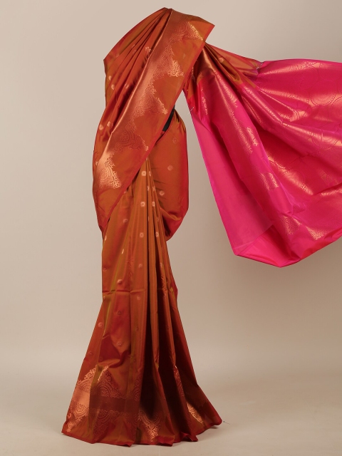 

Pothys Rust & Pink Ethnic Motifs Zari Art Silk Saree