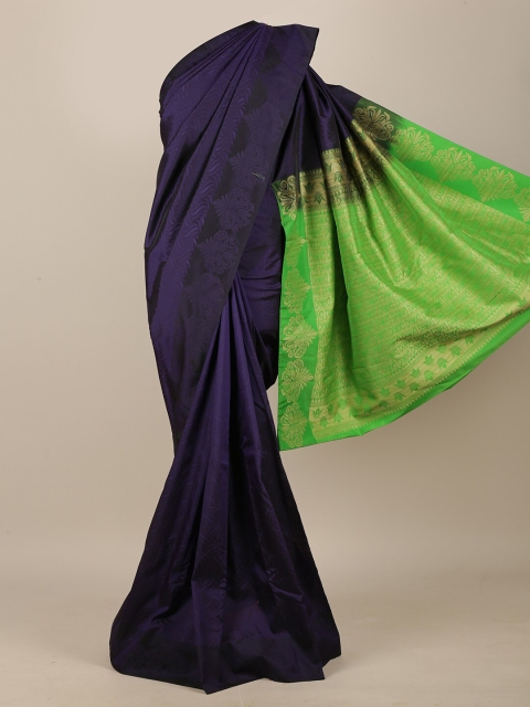 

Pothys Navy Blue & Green Woven Design Art Silk Saree