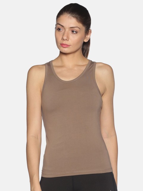 

Soul Space Women Taupe Solid Tank Top