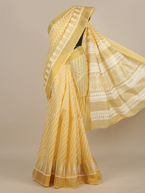 

Pothys Yellow & White Floral Saree