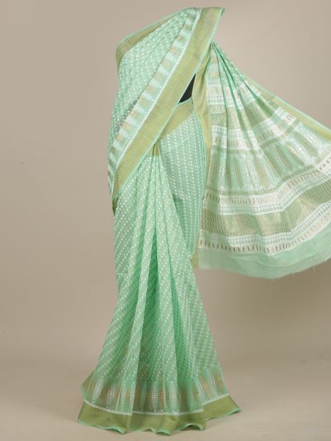 

Pothys Green & White Floral Saree