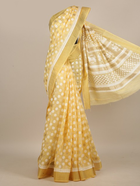 

Pothys Yellow & White Saree