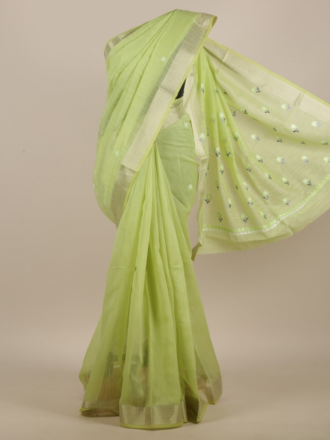 

Pothys Green Floral Embroidered Saree