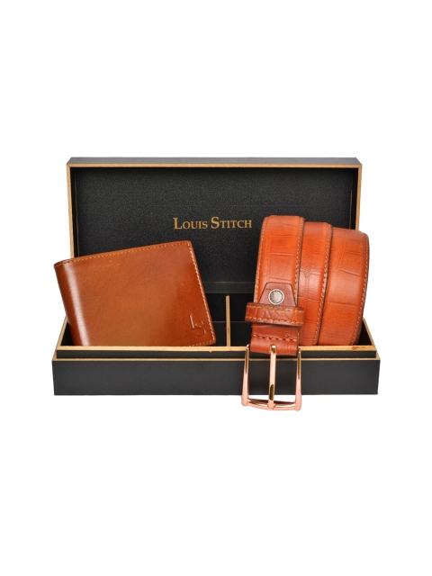 

LOUIS STITCH Men Tan Solid Genuine Leather Accessory Gift Set