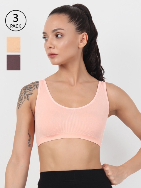 

XOXO Design Pack Of 3 Everyday Bras, Peach