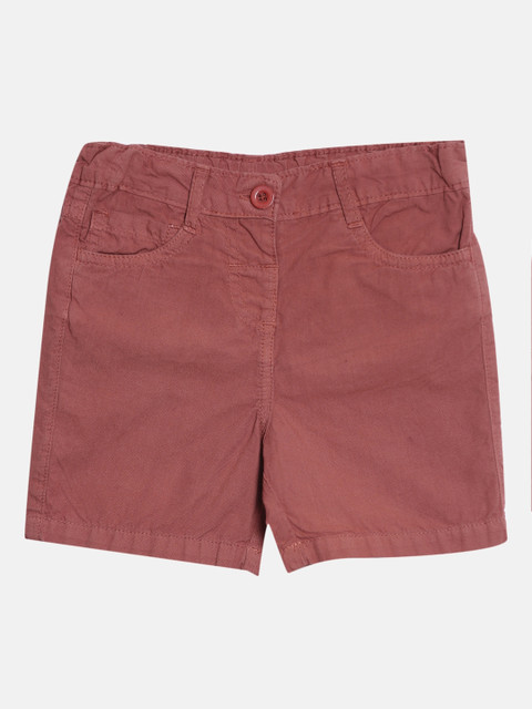 

Aomi Girls Rust Solid Cotton Regular Shorts