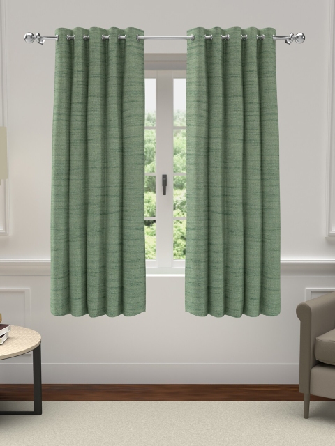 

GM Set of 2 Green Solid Polyester Grommet Window Curtain