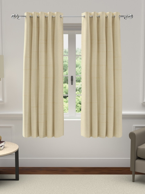 

GM Set of 2 Beige Solid Polyester Grommet Window Curtain
