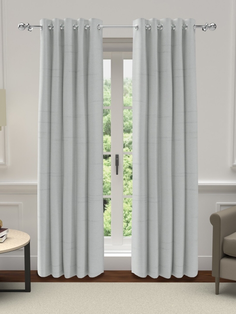 

GM Silver-Toned Set of 2 Room Darkening Door Curtain
