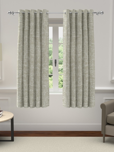 

GM Set of 2 Grey Polyester Abstract Grommet Window Curtain