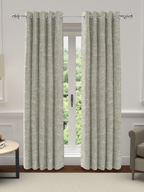 

GM Grey & Off White Set of 2 Room Darkening Door Curtain