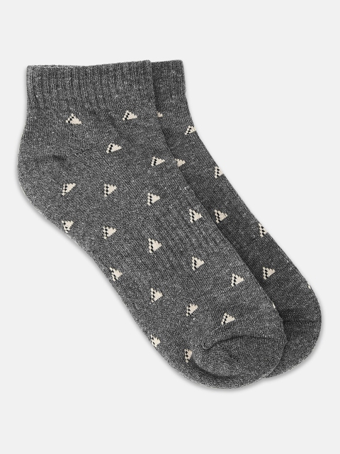 

Ajile by Pantaloons Men Grey Melange & White Patterned Ankle Length Socks