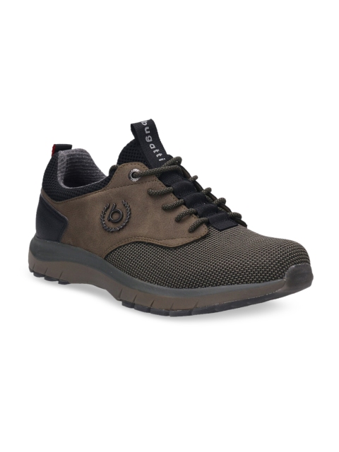 

Bugatti Men Olive Green & Brown Colourblocked Trekking Shoes