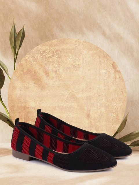 

Alishtezia Women Black Woven Design Ballerinas