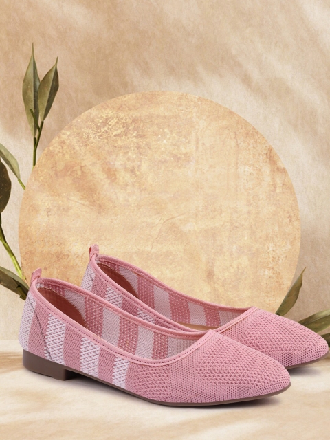 

Alishtezia Women Pink Solid Knitted Design Ballerinas