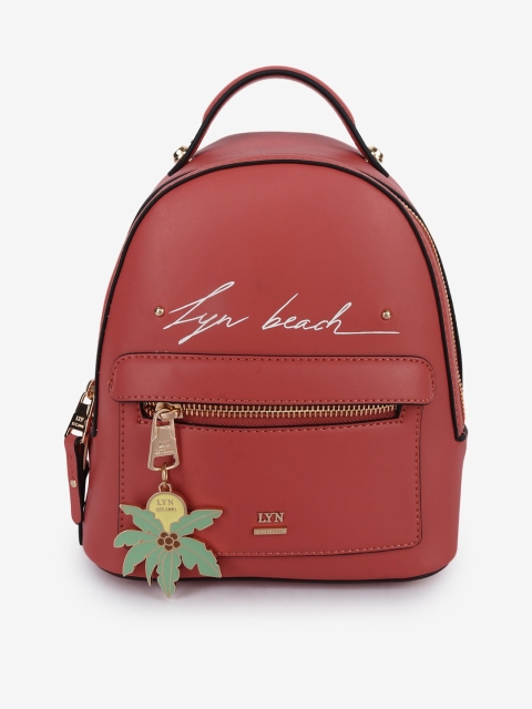 

LYN Red PU Structured Shoulder Bag