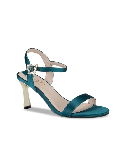 

ROSSO BRUNELLO Women Teal Leather Sandals with Buckles