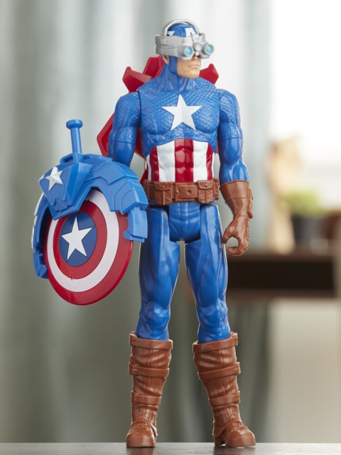 

Hasbro Boys Avengers Titan Hero Series Captain America Black Gear Action Figure, Blue