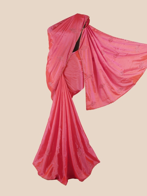 

Pothys Pink Embellished Beads and Stones Art Silk Saree