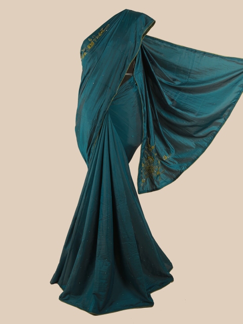 

Pothys Teal Blue Ethnic Motifs Art Silk Saree