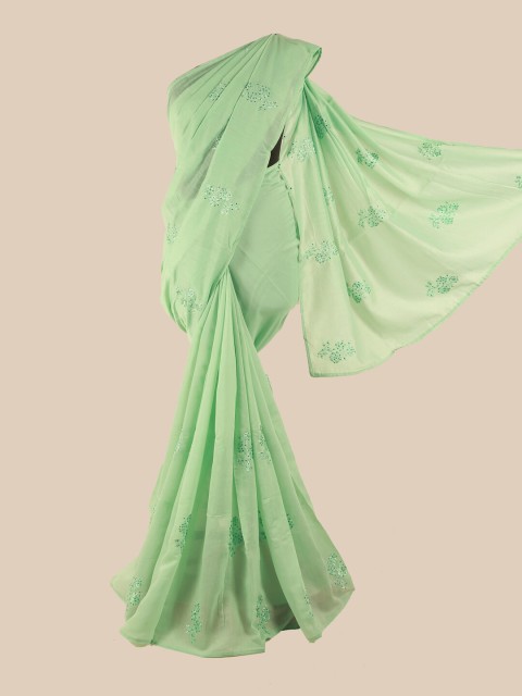

Pothys Green Embellished Art Silk Saree