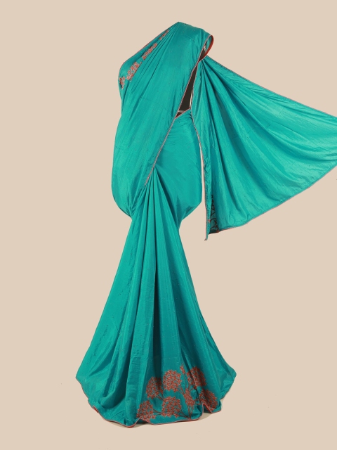 

Pothys Blue & Red Embellished Art Silk Saree