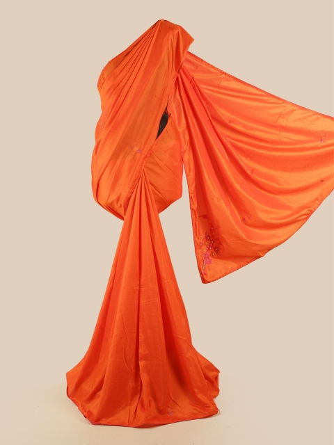 

Pothys Orange Embellished Beads and Stones Art Silk Saree