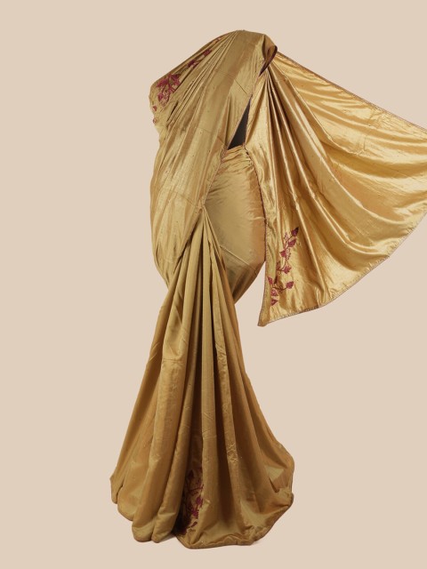 

Pothys Brown Embellished Beads and Stones Art Silk Saree