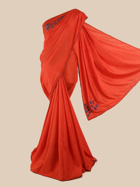 

Pothys Red Embellished Embroidered Art Silk Saree