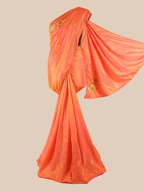 

Pothys Peach-Coloured Embroidered Art Silk Saree