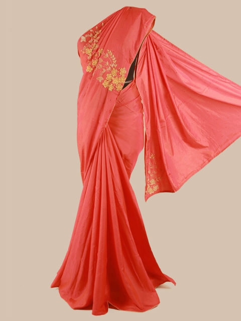 

Pothys Pink Embellished Beads and Stones Art Silk Saree