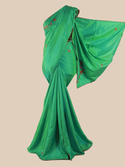 

Pothys Green & Red Beads and Stones Art Silk Saree