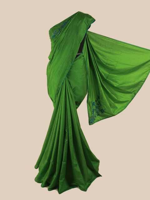 

Pothys Green Embellished Beads and Stones Art Silk Saree
