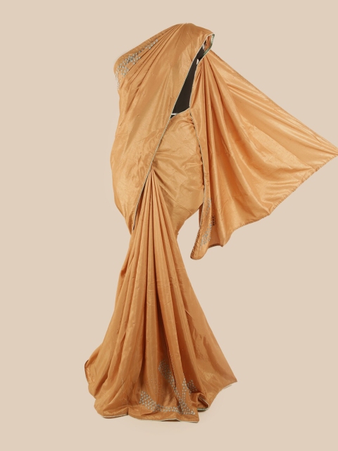 

Pothys Mustard Embellished Beads and Stones Art Silk Saree