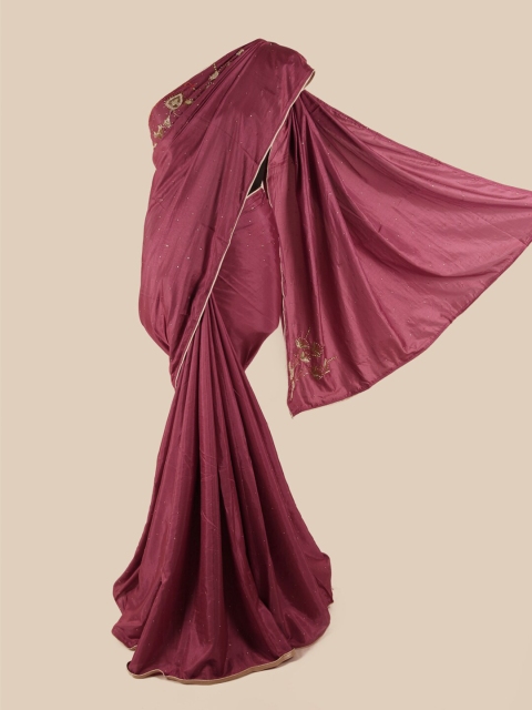 

Pothys Purple Embellished Beads and Stones Art Silk Saree