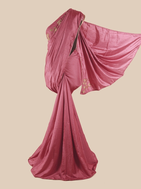 

Pothys Pink Embellished Beads and Stones Art Silk Saree