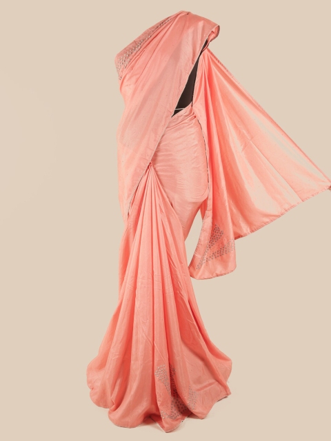 

Pothys Pink Beads and Stones Art Silk Saree