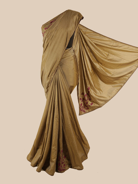 

Pothys Brown Embellished Embroidered Art Silk Saree