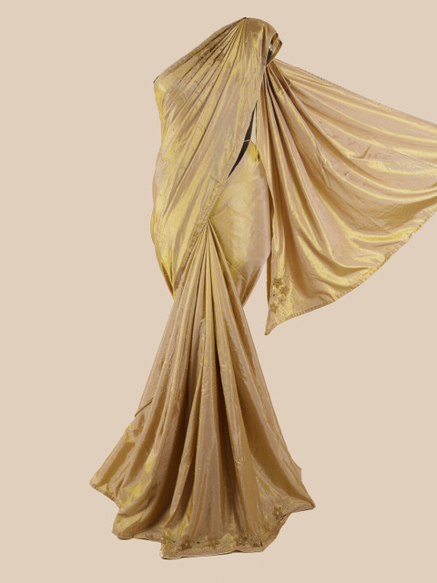 

Pothys Cream-Coloured Embellished Beads and Stones Art Silk Saree
