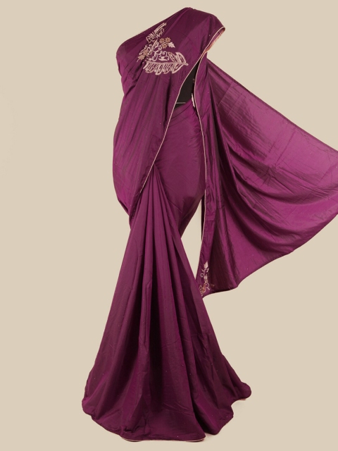 

Pothys Purple Beads and Stones Art Silk Saree
