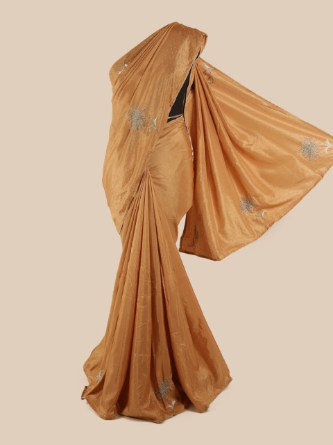 

Pothys Brown Embellished Beads and Stones Art Silk Saree