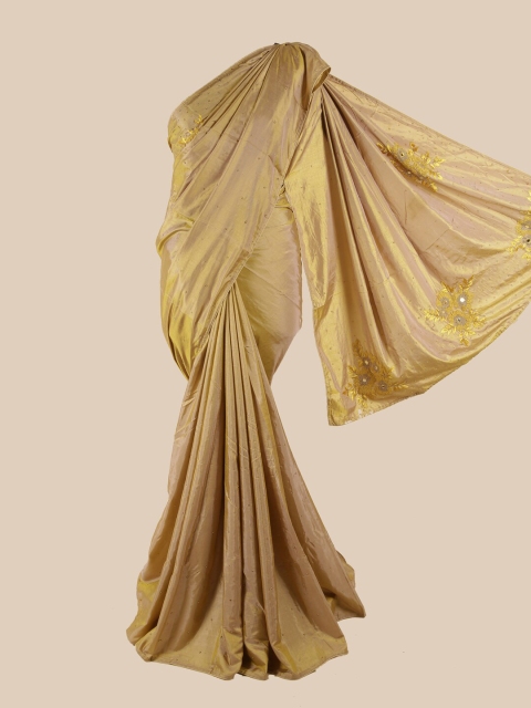 

Pothys Brown Embellished Beads and Stones Art Silk Saree